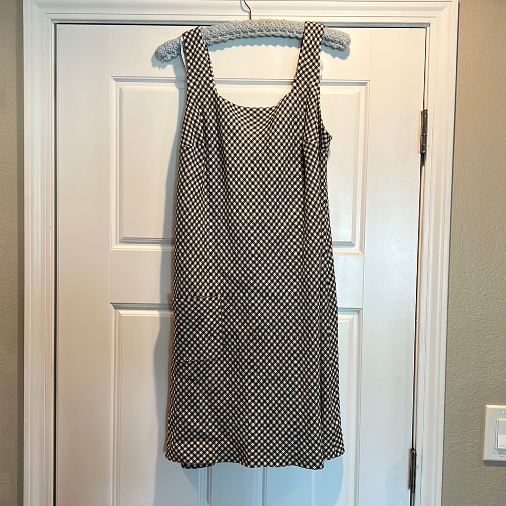 Cute gingham A line dress with pocket size 12